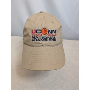 UCONN Huskies 1999 NCAA National Champions Basketball Baseball Cap Khaki OS